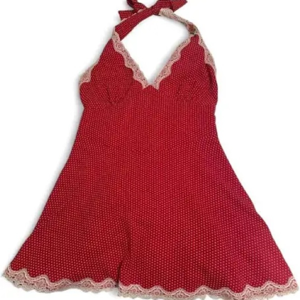 Frankie’s Bikinis Audrey red polka dot dress